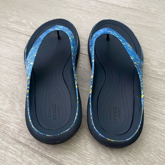 Crocs Men's Swiftwater Mossy Oak Coastal Wave Flip Flop size 7 - Picture 1 of 8